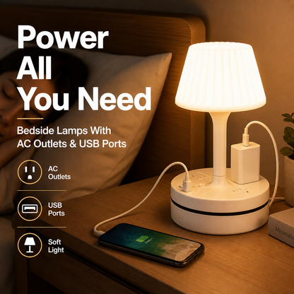 💡 Lampada da comodino con prese di corrente e porte USB