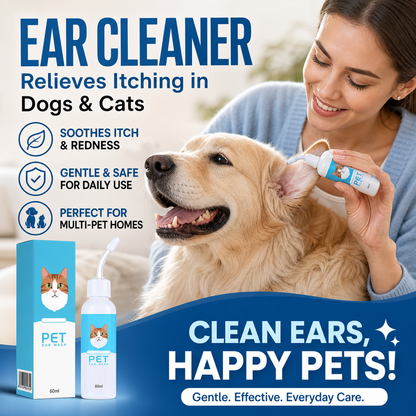 🐶🐱 Soluzione Detergente Auricolare per Cani e Gatti 🌿✨ - Estratti Naturali | Allevia il Prurito | Formula Delicata per Orecchie Sensibili