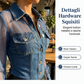 🎉 🔥Offerta limitata nel tempo, sconto del 60%👕Top da donna in denim con patchwork in rete – Top elegante e chic dalla linea aderente✨