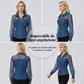 🎉 🔥Offerta limitata nel tempo, sconto del 60%👕Top da donna in denim con patchwork in rete – Top elegante e chic dalla linea aderente✨