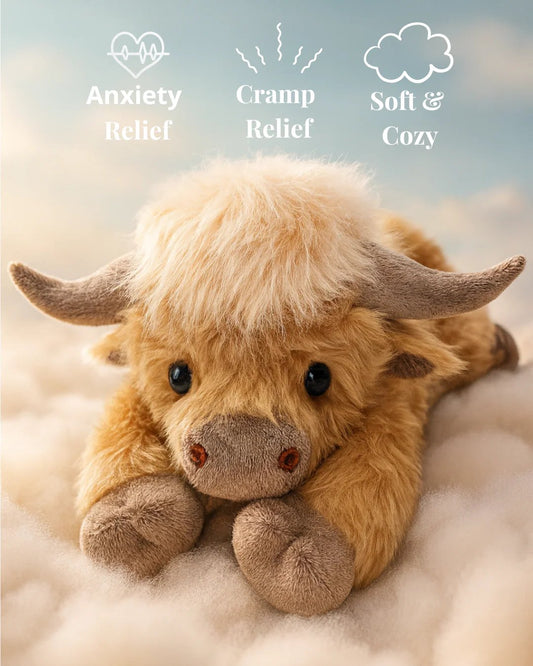 🎁Pupazzo di peluche a forma di mucca delle Highlands dei cartoni animati