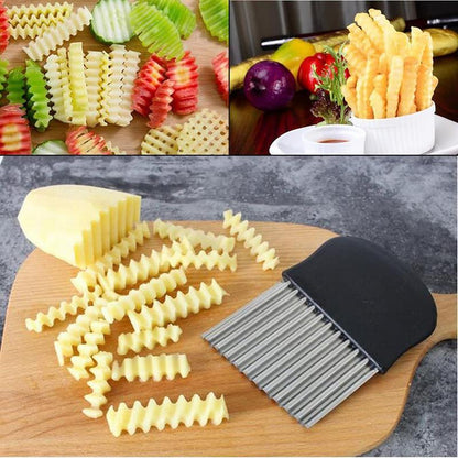 🥳OFFERTA IMPERDIBILE 2026🥳💞OLTRE 50.000 VENDUTI! 🔥🥔 COMPRA 2 E RICEVI 1 GRATIS! Tagliapatate a onda – Lama in acciaio inossidabile, tagli ondulati e a cialda. Non necessita di batterie – perfetto per patatine, verdure e guarnizioni! 🔪✨