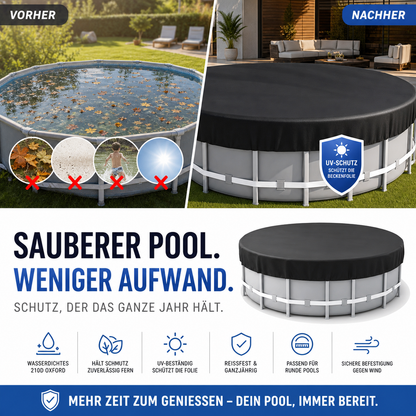 🏊 -50% DI SCONTO | Telo Copertura Piscina Impermeabile in Tessuto Oxford 210D – Protezione Robusta per Piscine Fuori Terra