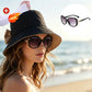 Cappello da donna con fiocco e tesa larga per proteggersi dal sole