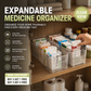 🔥 Organizer per medicinali telescopico trasparente — Estensibile, perfetto per un armadietto dei medicinali ordinato 💊🗄️