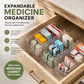 🔥 Organizer per medicinali telescopico trasparente — Estensibile, perfetto per un armadietto dei medicinali ordinato 💊🗄️