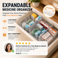 🔥 Organizer per medicinali telescopico trasparente — Estensibile, perfetto per un armadietto dei medicinali ordinato 💊🗄️
