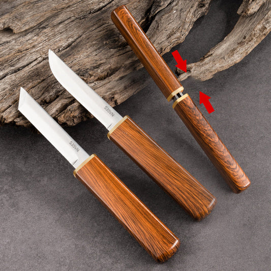 2-in-1 Double Knife Set with Wooden Handle