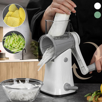 Multifunction Kitchen Vegetable Manual Rotary Chopper Set - with 5 Blades