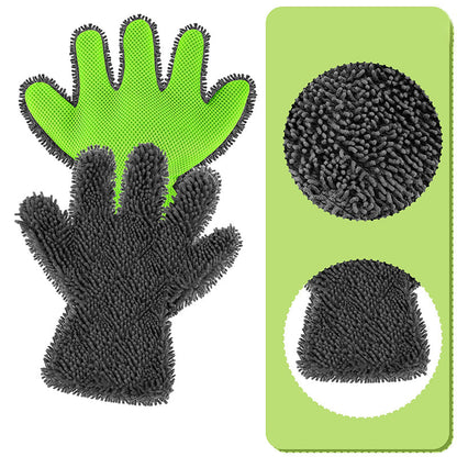 Double-sided five-finger car wash gloves