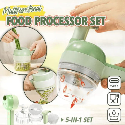 🔥Offerta imperdibile: SCONTO DEL 50%🔥 Set tritatutto 4 in 1 senza fili per verdure – Ricaricabile tramite USB, ideale per aglio, zenzero e peperoncino 🧄
