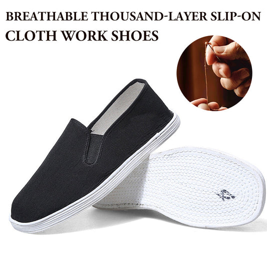 Scarpe da lavoro unisex traspiranti in tessuto slip-on a mille strati