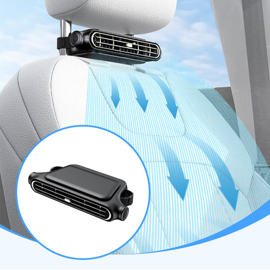 📢📢SCONTO DEL 50%!!!⏰Ventilatore per seggiolino auto a doppia turbina – Batteria da 3000 mAh o alimentazione USB, inclinazione regolabile, 3 velocità silenziose, supporto per poggiatesta senza clip per rinfrescare il sedile posteriore