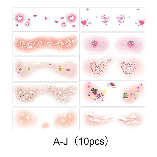 Tatuaggi temporanei per il trucco con fard a tema natalizio