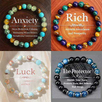 Bracciale con perline di pietra naturale – Design con sfumature di colore ed energia