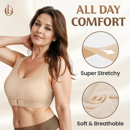 👙60% DI SCONTO ORA ! ✨ Reggiseno Posturale Senza Fili con Chiusura Anteriore – Supporto Morbido, Design a Spalline Incrociate & Comfort Tutto il Giorno 💖