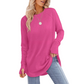 Top casual da donna con maniche lunghe e scollo rotond