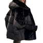 Piumino Oversize Donna con Cappuccio e Patchwork