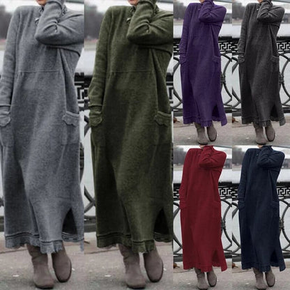 Abito Lungo con Pizzo a Vestibilità Ampia – Taglia Grande
