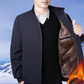 Giacca calda con zip in tinta unita da uomo -💪Antirughe, antivento, impermeabile e resistente alla neve!