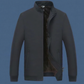 Giacca calda con zip in tinta unita da uomo -💪Antirughe, antivento, impermeabile e resistente alla neve!