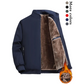 Giacca calda con zip in tinta unita da uomo -💪Antirughe, antivento, impermeabile e resistente alla neve!