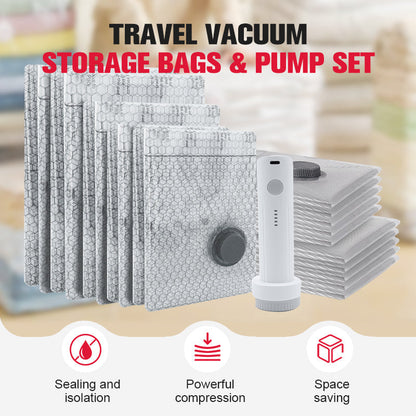 Sacchetti Sottovuoto da Viaggio & Set Pompa Portatile