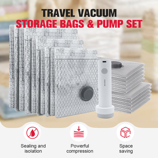 Sacchetti Sottovuoto da Viaggio & Set Pompa Portatile