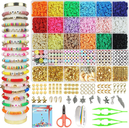 Kit per realizzare braccialetti con perline di argilla