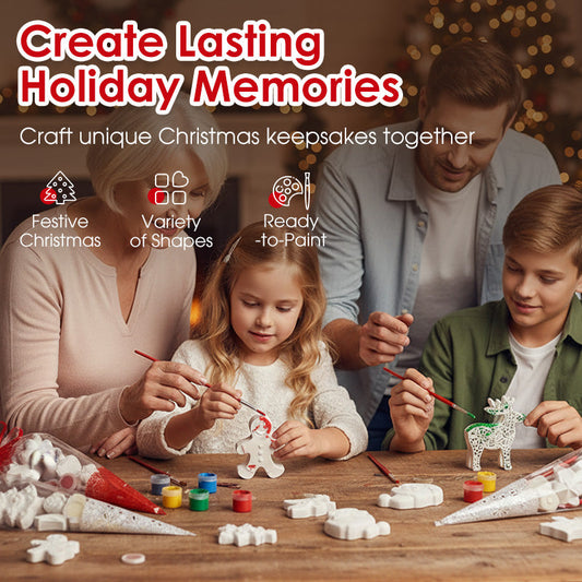 Pittura natalizia fai da te su ceramica per bambini