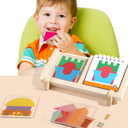 50% DI SCONTO🎁60 livelli🏆🧩 -✨【Puzzle geometrico a strati con base in legno】✨