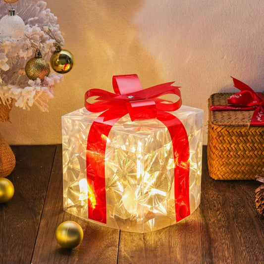 Decorazioni luminose per scatole regalo di Natale