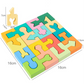 Puzzle di abbinamento di forme geometriche in legno per bambini piccoli