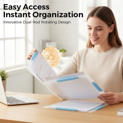 Cartelle in plastica trasparente con doppia clip oscillante