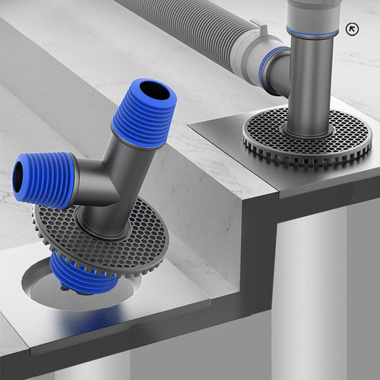 Raccordo di scarico a pavimento resistente agli odori e al troppo pieno