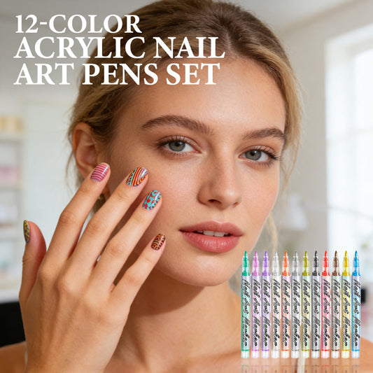 🎨 SCONTO DEL 50% ORA! 💅 Penne acriliche per nail art a 12 colori – Pigmenti vivaci, punte sottili e disegni fai da te facili da realizzare ✨🖌️