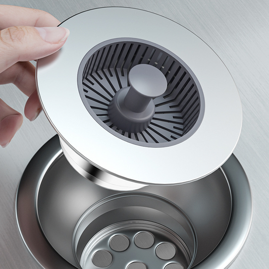 Tappo di scarico per lavello a scomparsa con filtro