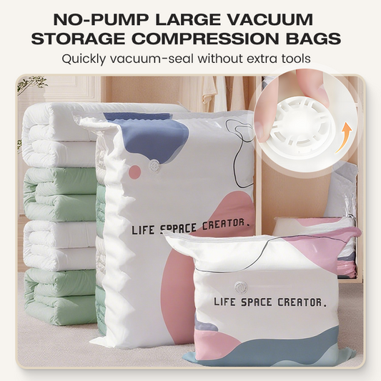 🧳💨 50% di sconto! Sacchetti sottovuoto senza pompa – Premi e sigilla, nessuna pompa necessaria. Risparmia l'80% di spazio, mantiene i vestiti asciutti e privi di polvere. Ideal per biancheria da letto voluminosa e attrezzatura stagionale. 🛏️🗄️