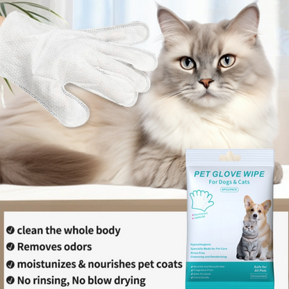 Pratiche, efficienti salviette senza lavaggio per animali domestici, guanti