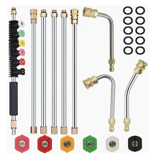 💧 60% DI SCONTO! 🚿 Set di Canne per Pulizia ad Alta Pressione 4000 PSI (10 PEZZI) – Portata Estesa, Resistenza alla Corrosione & Attacco Rapido 🔧