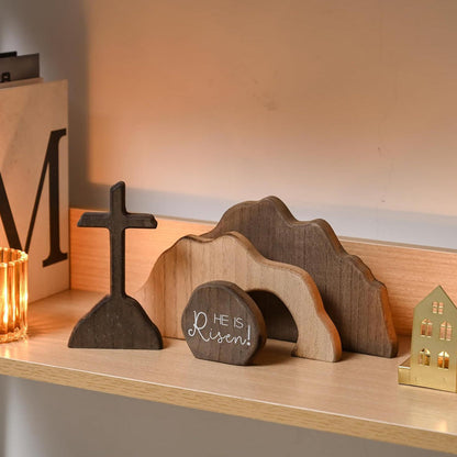 Wooden Easter Resurrection Scene Set