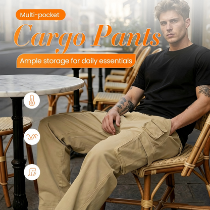 🔥Offerte speciali - Pantaloni cargo multitasche da uomo a gamba dritta