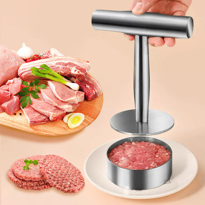Stampo rotondo per hamburger con pressa per bistecche