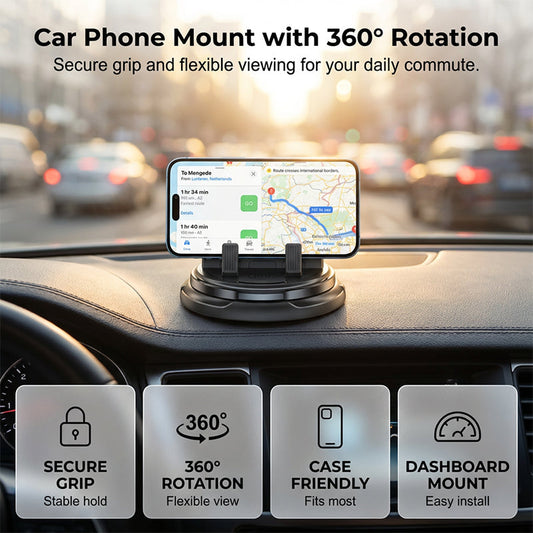 🔥Offerta limitata: 52% di sconto🔥Supporto per cellulare da cruscotto con rotazione a 360° per auto