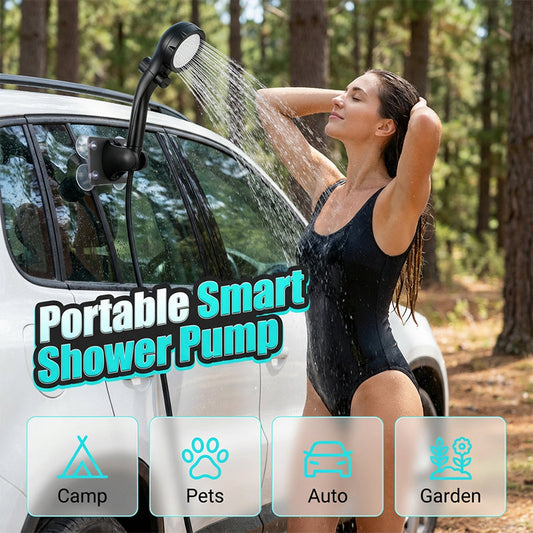 Pompa doccia portatile intelligente per viaggi e casa