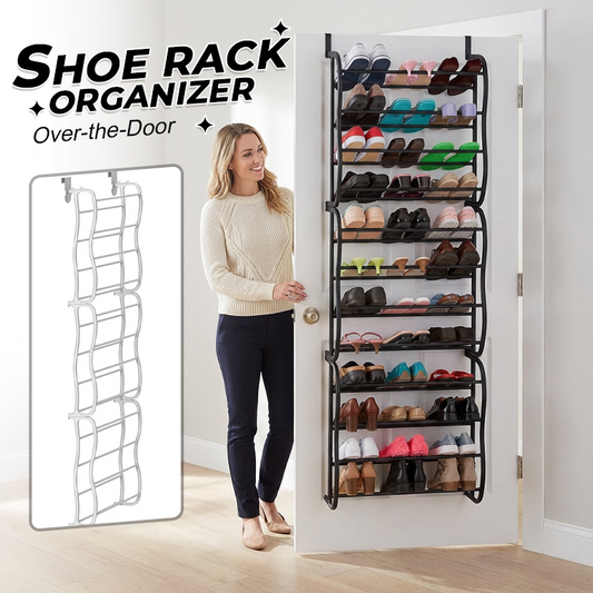 🤯 Hai scarpe ovunque? Questo portascarpe da porta ne tiene fino a 24 paia, senza buchi nel muro! Prova ora! 👟🚪