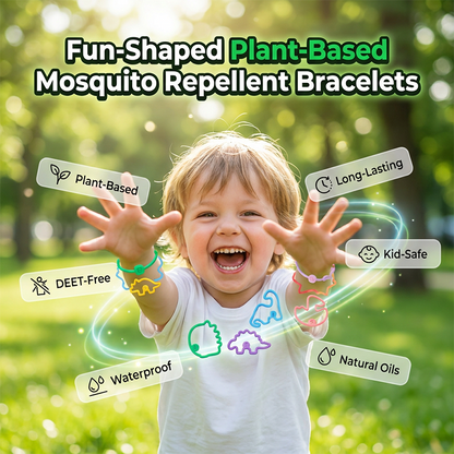 Braccialetti repellenti per zanzare a forma divertente a base vegetale