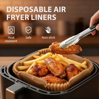 🍟 Sconto del 50%! 📄 Fogli monouso per friggitrice ad aria – Antigoccia, resistenti al calore e facili da usare – Perfetti per friggere in modo sano e senza sporcare 🧑‍🍳