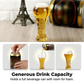Bicchiere da birra con rilievi decorativi di grande capacità