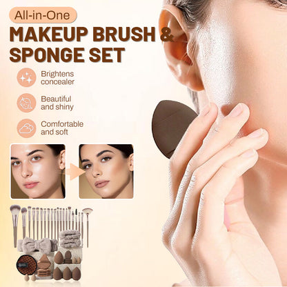 Set completo di pennello e spugnetta per il trucco